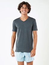 Luxury Modal  V Neck Tee - Charcoal Heather